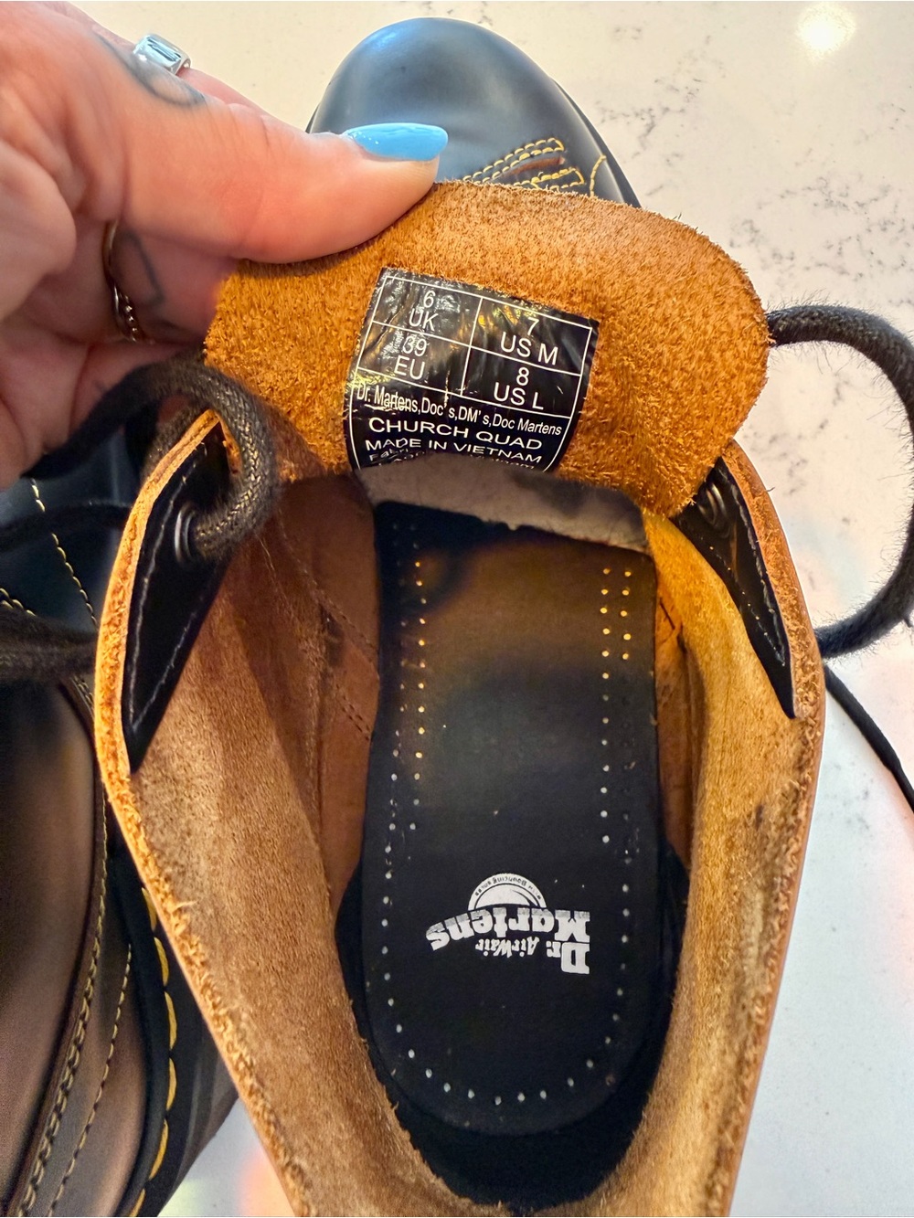 dr. doc martens church platform monkey boots women’s 8 black quad - Picture 9 of 10